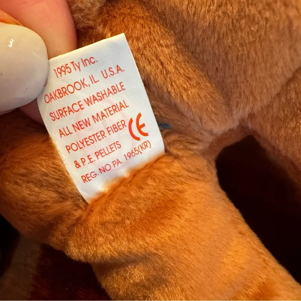 Vintage Ty Beanie Baby Bongo Monkey PE Pellets 5th Gen Tags